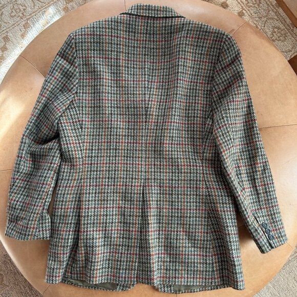 Wool Cashmere Tweed Plaid Blazer Jacket Heritage Classic Donegal Ireland, M - Picture 11 of 15